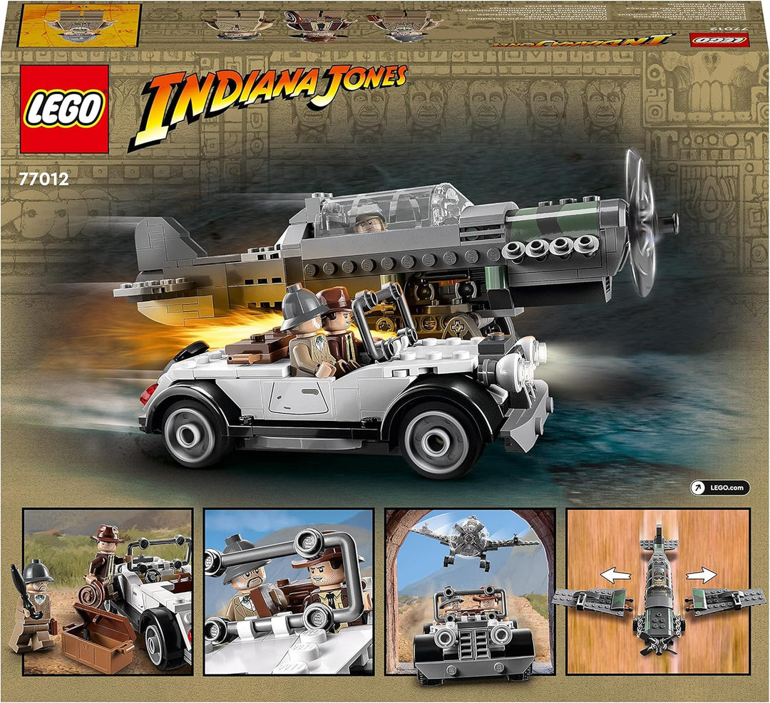 LEGO 77012 Indiana Jones Flucht vor dem Jagdflugzeug Action-Set mit baubarem Flugzeug-Modell und Old
