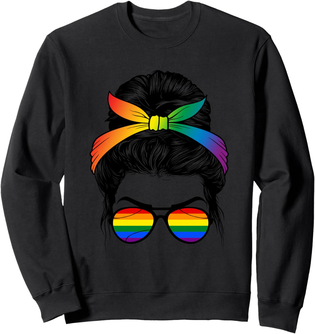 Regenbogen Dutt Schwul Homo Outfit LGBT Gay Homosexualität Sweatshirt