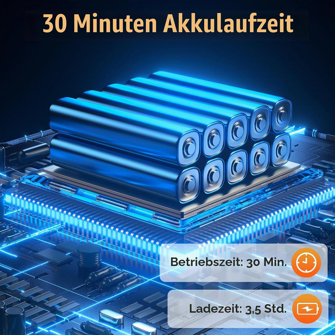 Akku-Staubsauger mit Wischfunktion und Anti-Tangle-Bodenbürste, kabellos für Zuhause, Hartböden, Tep