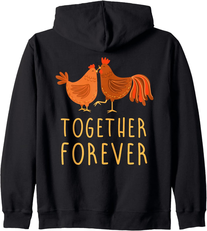 Verliebtes Paar Liebespaar Liebe Partner Look Hühner Hahn Kapuzenjacke