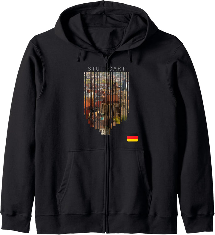 Stuttgart Deutschland Flagge Kapuzenjacke
