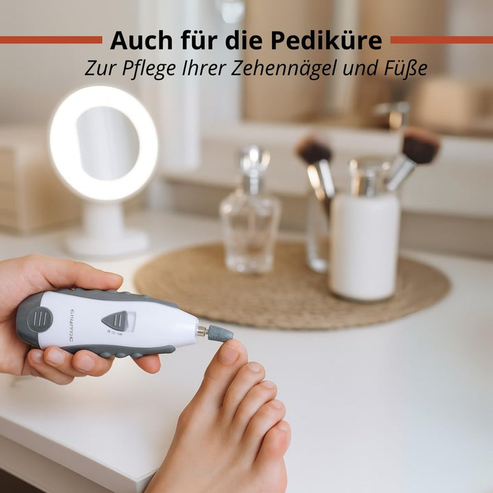 Grundig Nagelfräser 5-in-1 - Maniküre Set Elektrisch mit 5 Aufsätzen - Elektrische Nagelfeile und Na