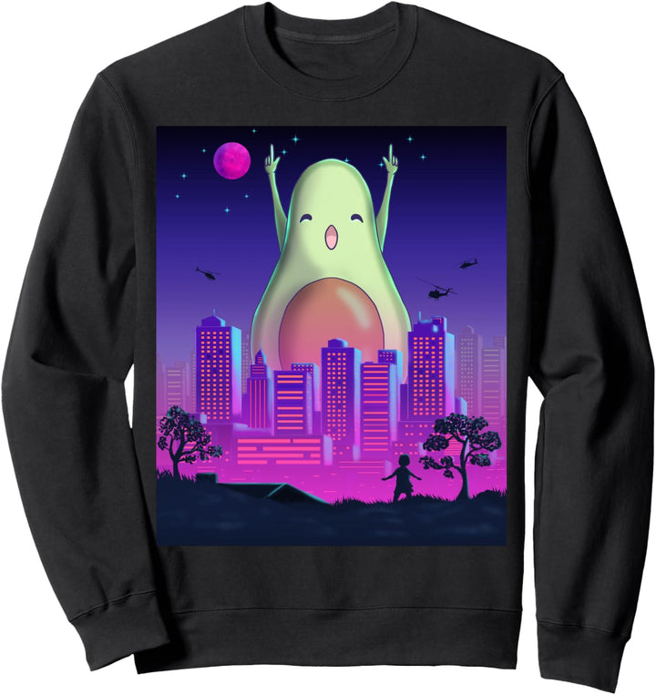 Giant Avocado Vaporwave Retro Synthwave Aesthetic Monster Sweatshirt