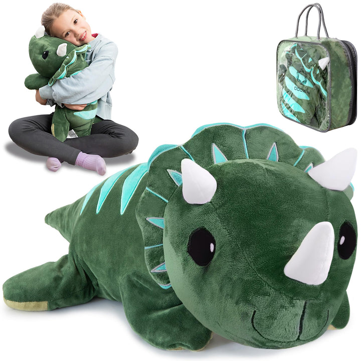 ODOXIA Gewichtskuscheltier Dinosaurier | 2,3 kg Anxiety Weighted Dino Plüschtier für Kinder & Erwach