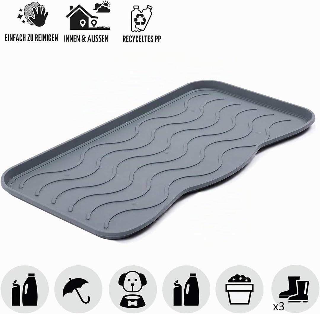 Set Schuhabtropfschale Schuhmatte wasserdichte, pflegeleicht, Kunststoffmatte schützt Böden Schuhabl
