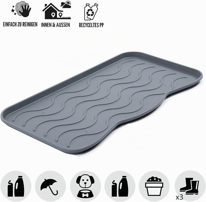 Set Schuhabtropfschale Schuhmatte wasserdichte, pflegeleicht, Kunststoffmatte schützt Böden Schuhabl