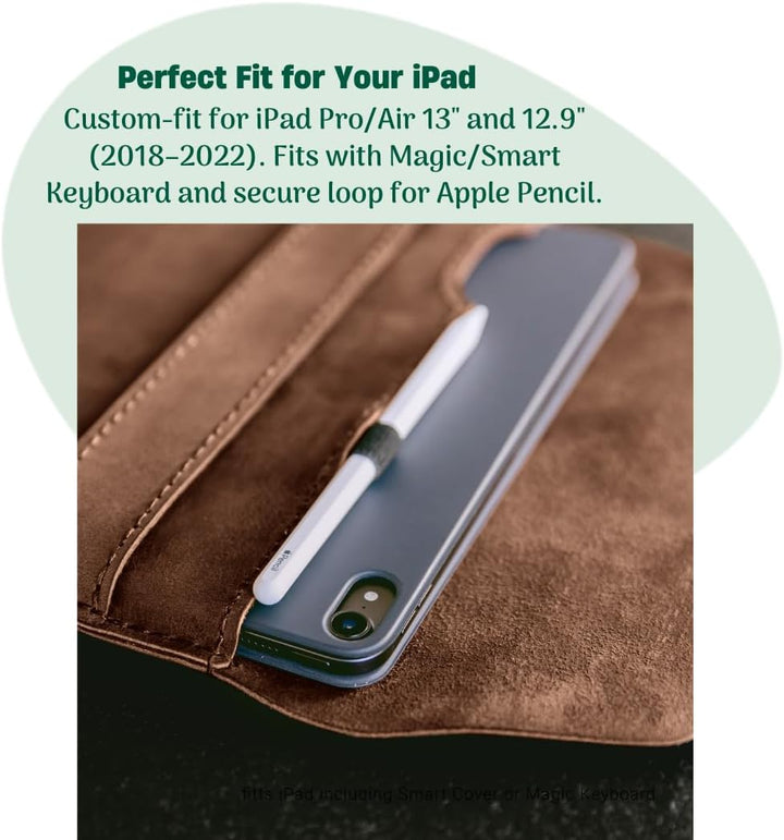 hecho. Leder Hülle Fernando mit Stifthalter für Apple iPad Pro 12.9 (M1 &amp; M2 | 2018-2022) - Handmade