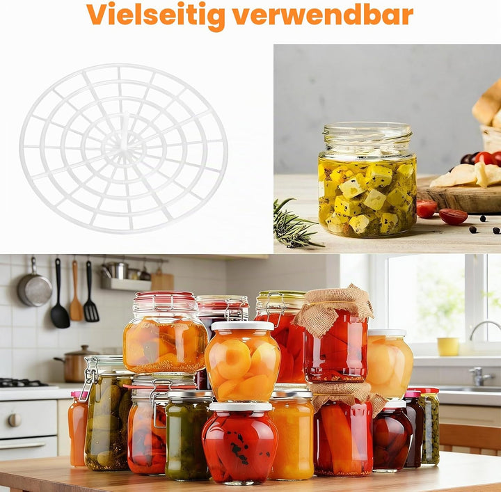 5 Pcs Fermentiergitter mit Halterung, Fermentiergewichte für Verhindern Lebensmittel mit Luft in Kon