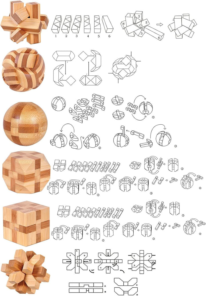 3D Holz Pädagogisches Spielzeug Denkaufgabe Puzzle, Logikspiele aus Holz, IQ Test Mind Game Denkaufg