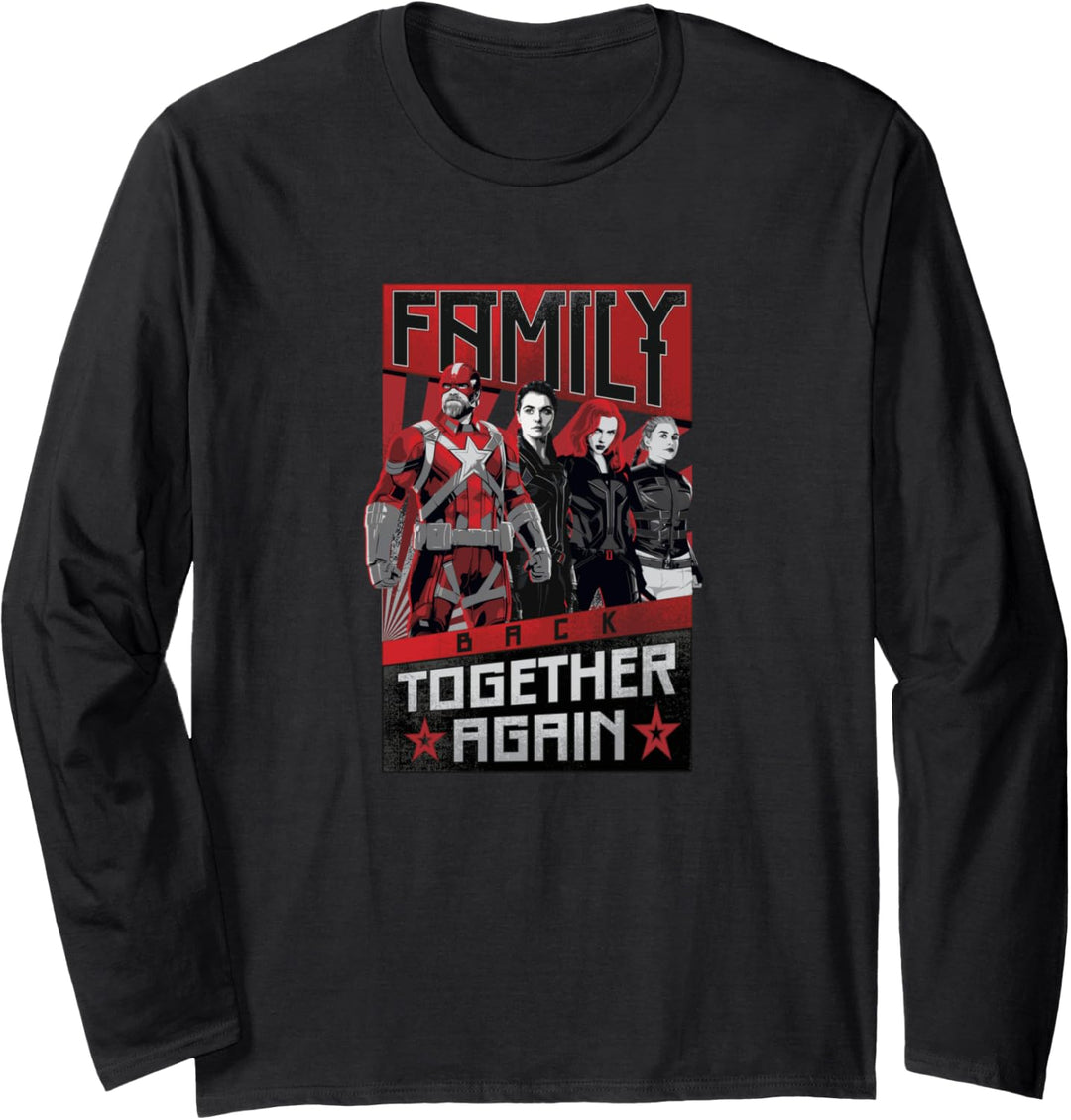 Marvel Black Widow Family Back Together Again Poster Langarmshirt