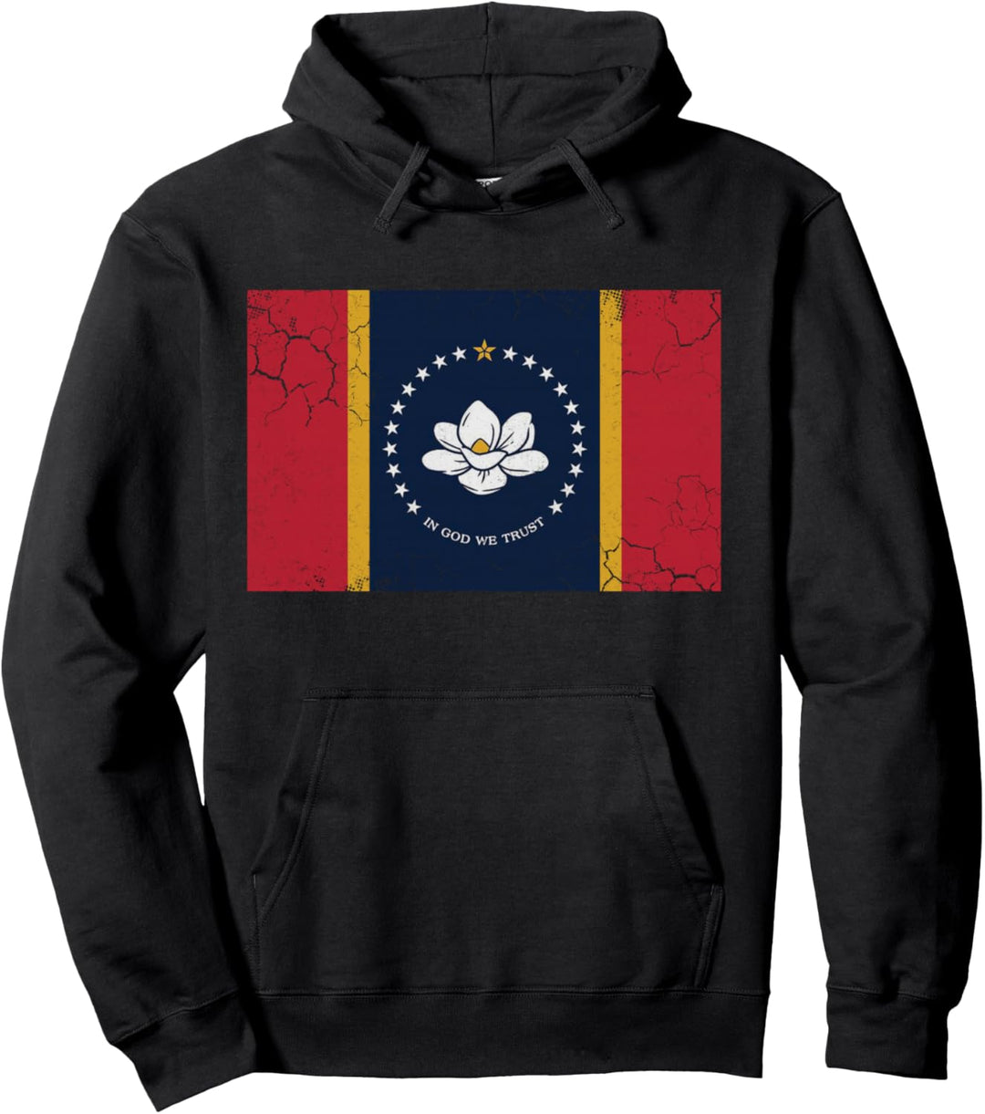 Mississippi Flag Magnolia Pullover Hoodie