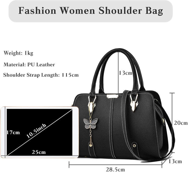 FANDARE Damen Handtasche Tote Beutel PU-Leder Umhängetaschen Schultertasche Wasserdicht Henkeltasche