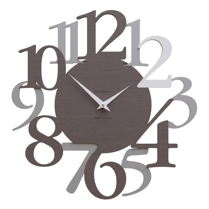 CalleaDesign Russell Wanduhr Weiss Wenge-Eiche Aluminium Elegantes Originelles Hochwertig 45 cm Mode