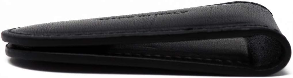 M. Pelletteria Magnetische Geldklammer für Herren aus echtem Leder, mit Magnethalter und Kreditkarte