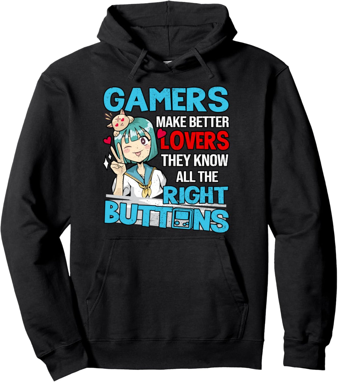 Lustiges Gamer Anime Girl Zocker Spruch Pullover Hoodie