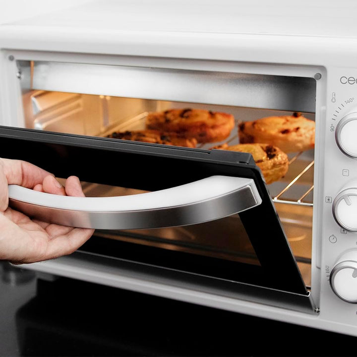Cecotec Tischofen BakeundToast 2600 White 4Pizza, 26L, 1550W, Inklusive Pietra Pizza Stein, 6 Funkti
