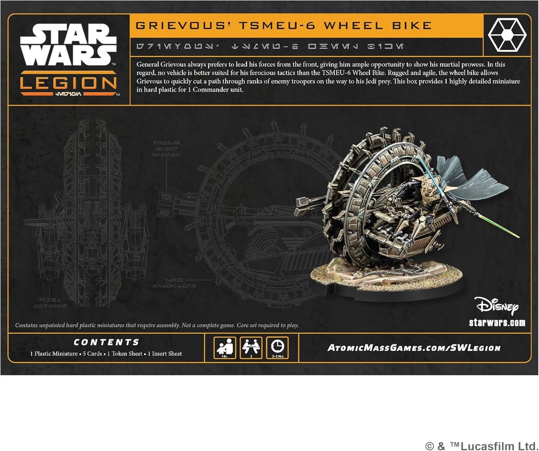 Asmodee, Star Wars: Legion – Grievous’ TSMEU-6 Wheel Bike, Erweiterung, Atomic Mass Games, Tabletop,