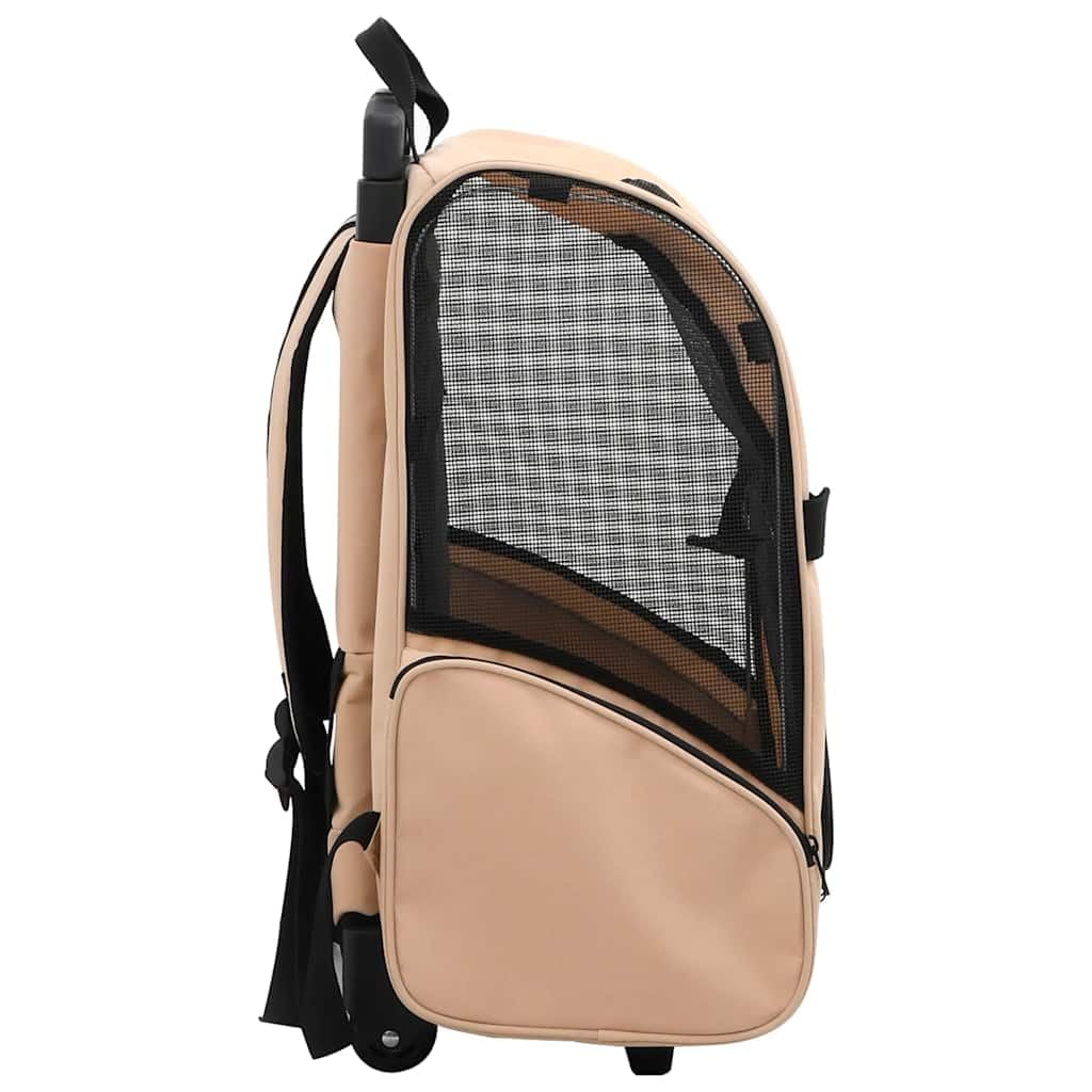vidaXL Hundetrolley Faltbar Transporttasche Tragetasche Trolley Katze Rucksack, Beige