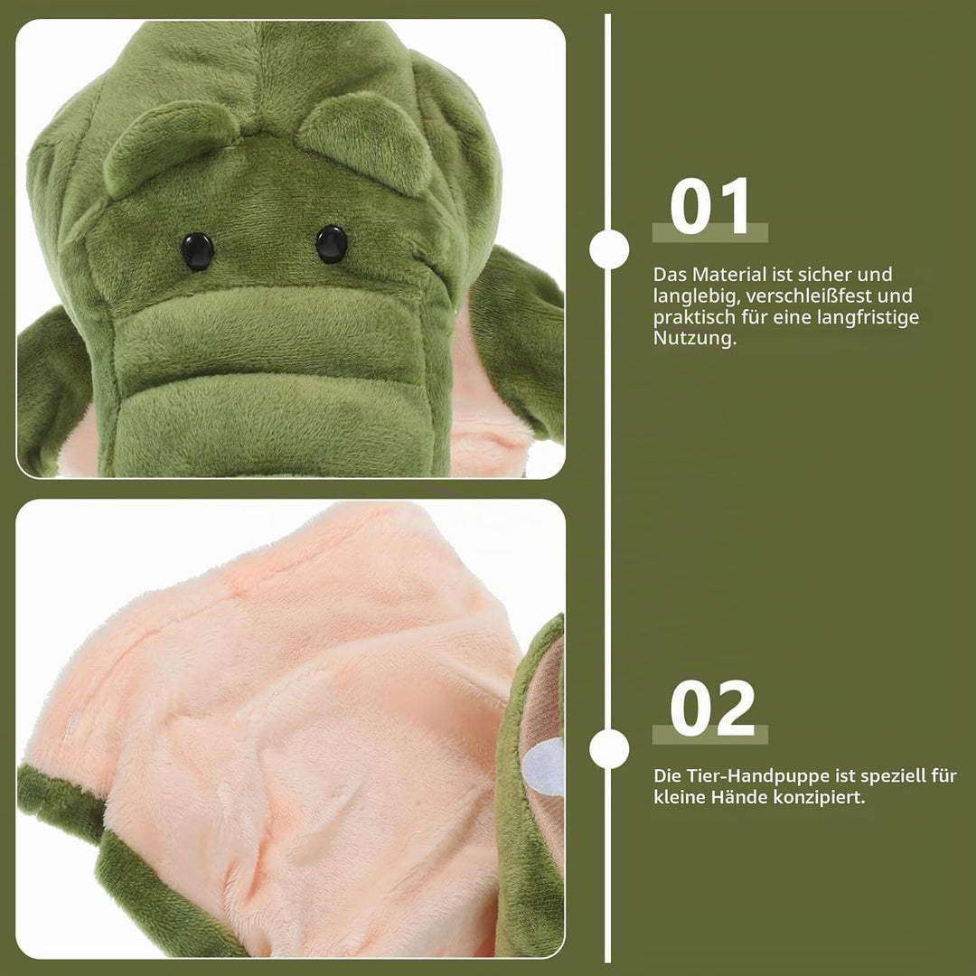 TOYANDONA Handpuppen Krokodil Plüschtier Zoo Alligatorpuppen Weiche Plüschhandpuppen Zum Geschichten