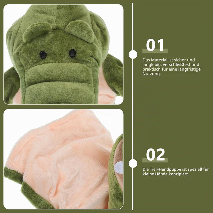 TOYANDONA Handpuppen Krokodil Plüschtier Zoo Alligatorpuppen Weiche Plüschhandpuppen Zum Geschichten