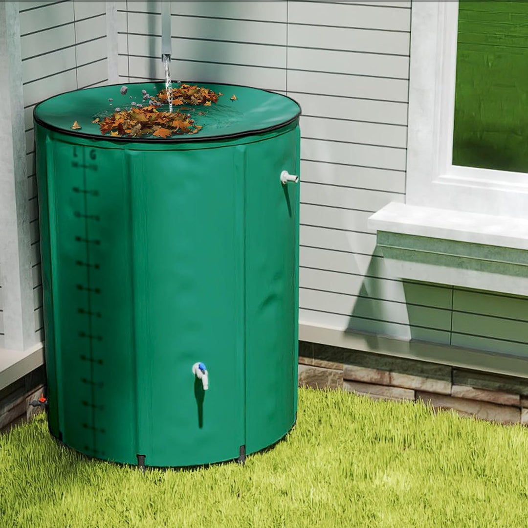 NAIZY Regentonne 750 Liter Regenwassertonne Zusammenklappbar Regenwassertank mit Regenfass PVC Schut
