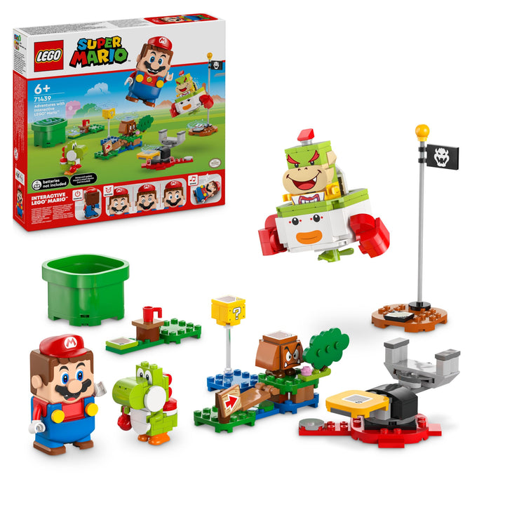 LEGO Super Mario Abenteuer mit dem interaktiven Mario, Set mit Junior-Clown-Kutsche, Spielzeug-Yoshi
