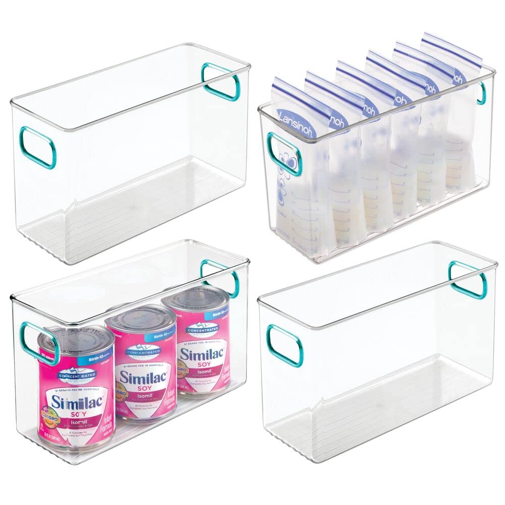 mDesign Organizer für Babynahrung – Plastikbox mit praktischen Griffen – praktischer Aufbewahrungsbe