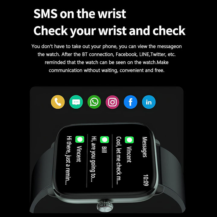 Deunis ST20 Smartwatch 1,96 Zoll HD für Damen Herren mit Telefonfunktion und Benachrichtigungen, kom