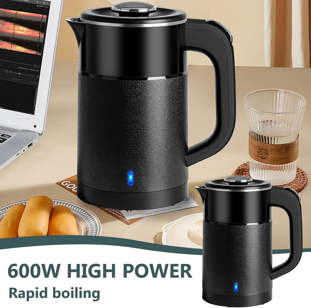 800ML Wasserkocher Klein, 600W Reisewasserkocher, 6 Minuten Schnelles Kochen Reise Elektrischer Wass