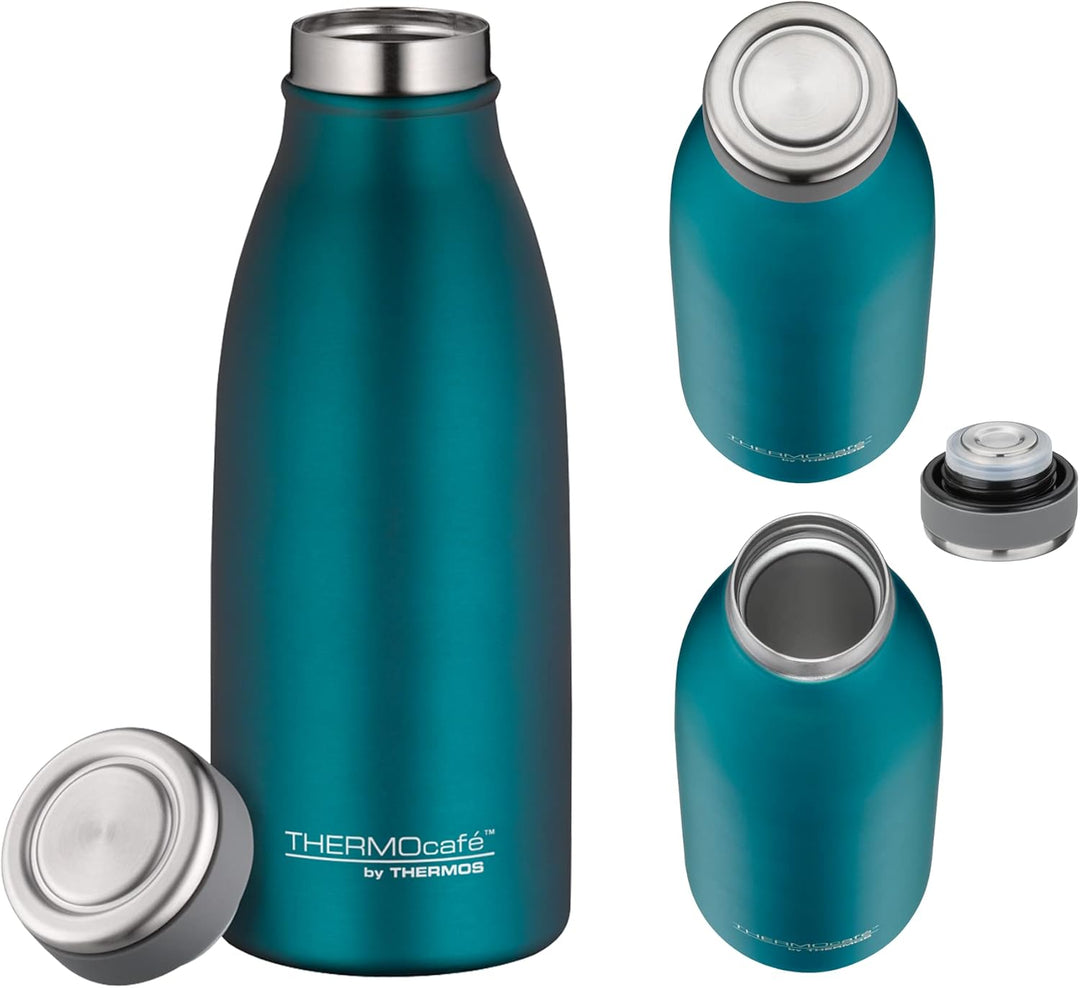 THERMOcafé by THERMOS, Borraccia termica, thermos isolante per bevande 0,35 l Mat Teal 350 ml Teal,