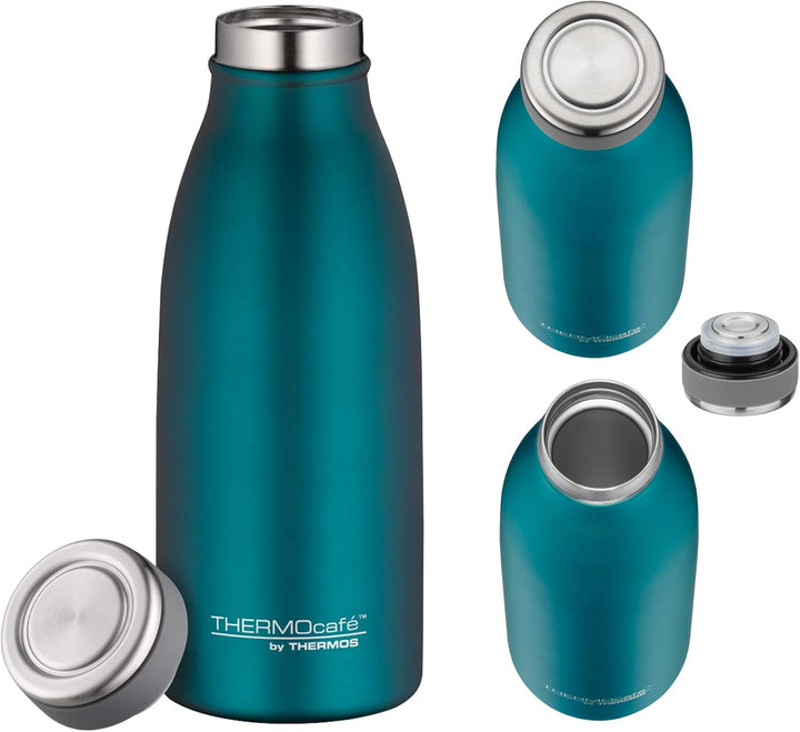 THERMOcafé by THERMOS, Borraccia termica, thermos isolante per bevande 0,35 l Mat Teal 350 ml Teal,