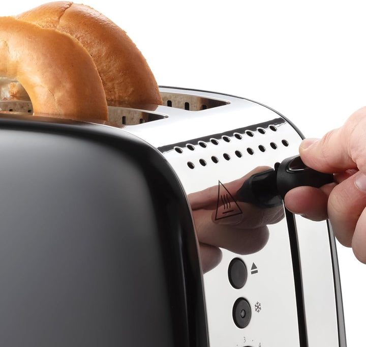 Russell Hobbs Toaster [für 2 Scheiben] Colours Plus Edelstahl Schwarz (extra breite Toastschlitze, i