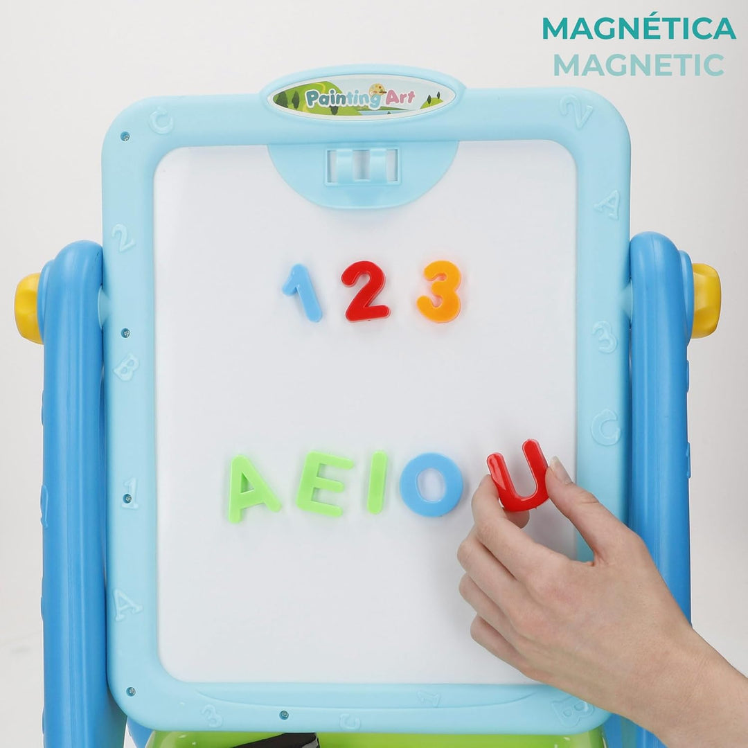 ColorBaby 47987 Good Idea Magnettafel für Kinder, 2-in-1, 36 x 26 x 42 cm, Kreide, Marker, Buchstabe