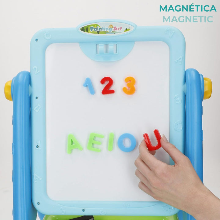 ColorBaby 47987 Good Idea Magnettafel für Kinder, 2-in-1, 36 x 26 x 42 cm, Kreide, Marker, Buchstabe