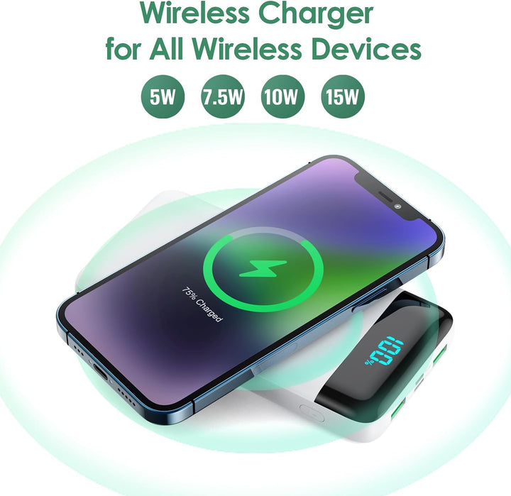 Wireless Powerbank Schnellladen 26800mAh, Power Bank 25W PD3.0+QC4.0, 15W Wireless Charger Powerbank