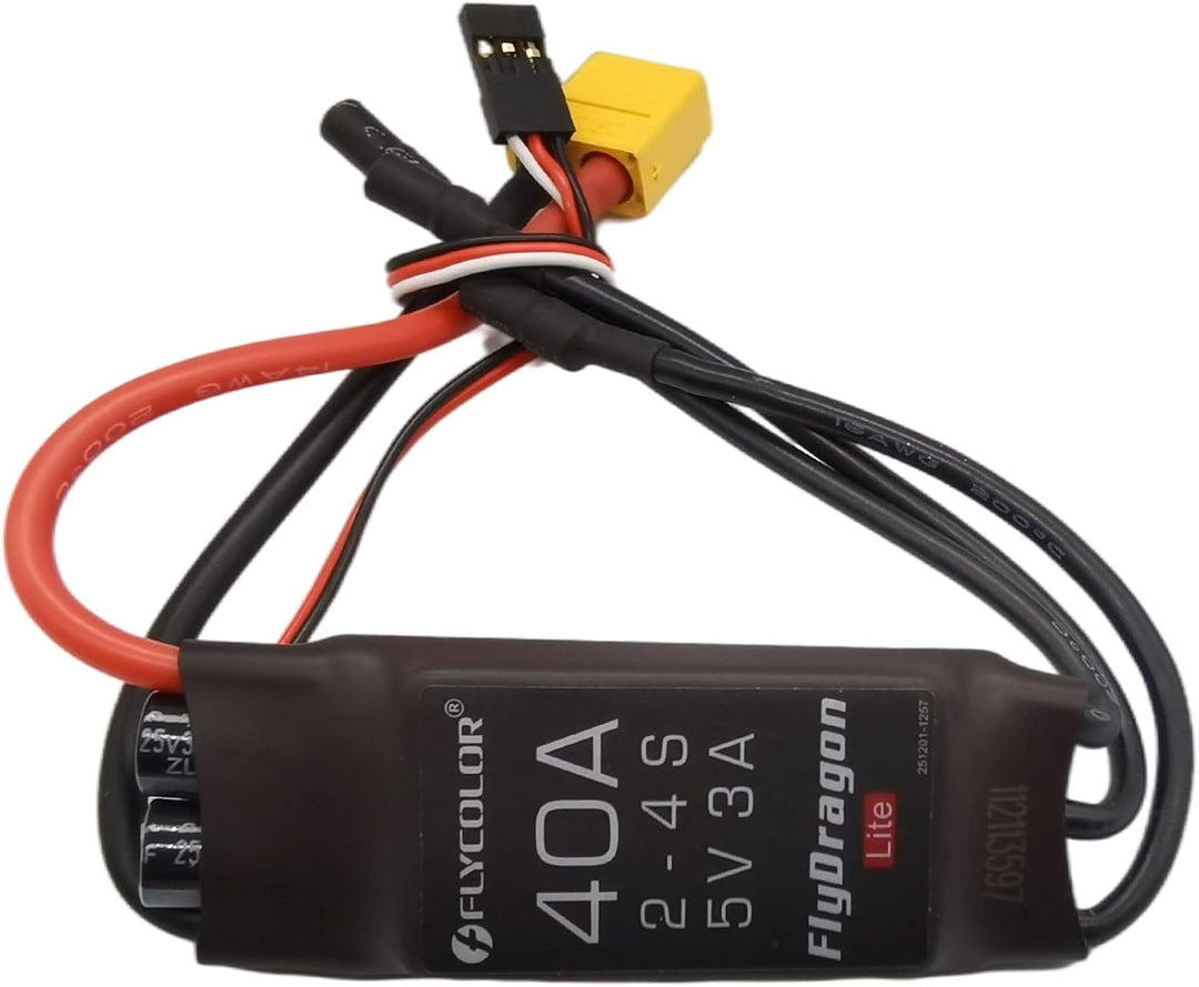Flycolor 40A ESC 2-4S Elektrischer Geschwindigkeitsregler 5V 3A BEC mit XT60 & 3,5mm Bullet Plugs fü