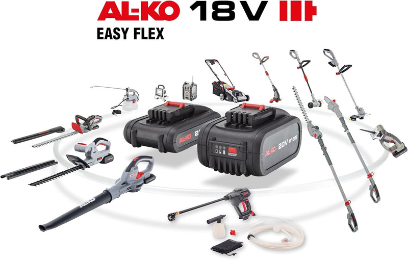 AL-KO EasyFlex-Akku (20 V Li-Ion 5.0 Ah, nur 650 g Gewicht, Kurze Ladezeit ca. 75 min, mit LED Lades