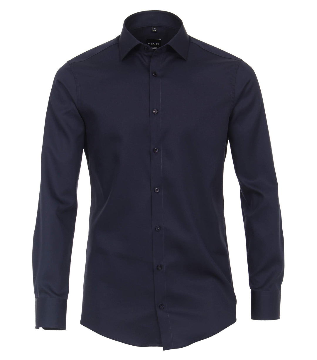 Venti Herren Twill Hemd unifarben extra Langer Arm 72cm Modern Fit 40 Dunkelblau, 40 Dunkelblau