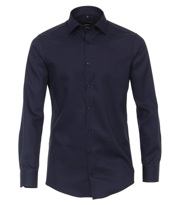 Venti Herren Twill Hemd unifarben extra Langer Arm 72cm Modern Fit 40 Dunkelblau, 40 Dunkelblau
