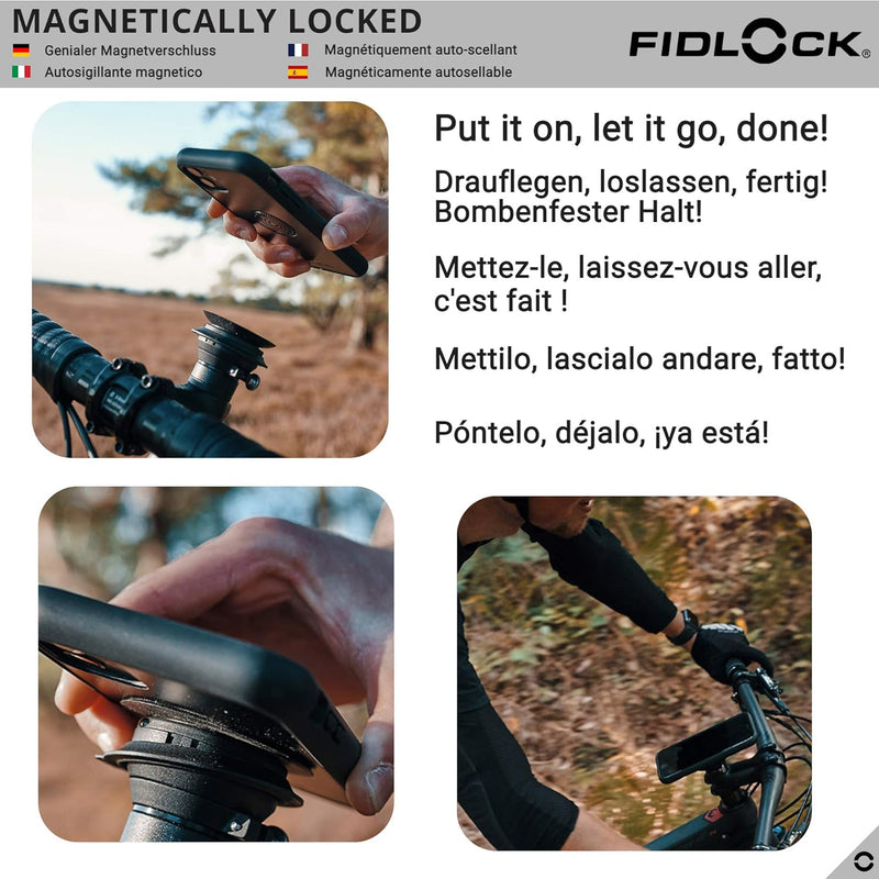 Fidlock Vacuum Fahrrad Magnetische Handyhalterung mit Hülle kompatibel mit iPhone 11/11 Pro / 11 Pro