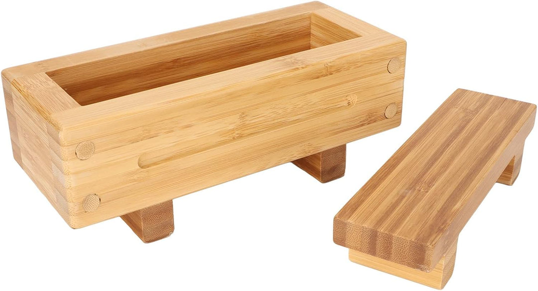 Okuyonic Sushi Form Box, Sushi Reisform Box, DIY Tragbare Rechteckige Langlebiges Bambus Holz Geruch