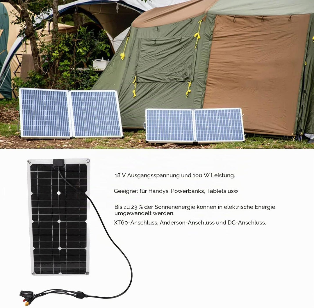 100 W Solarpanel XT60 DC-Anschluss Wasserdichtes Solarladegerät für den Aussenbereich