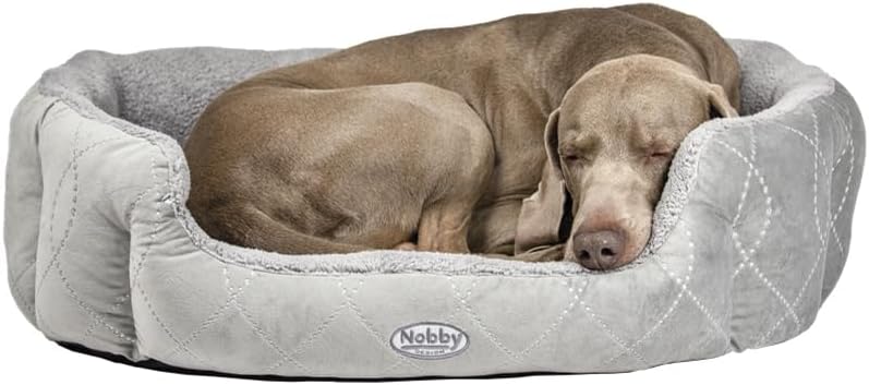 Nobby Komfort Bett oval "CENO" grau / grau L x B x H: 65 x 57 x 22 cm grau 65 x 57 x 22 cm, grau 65