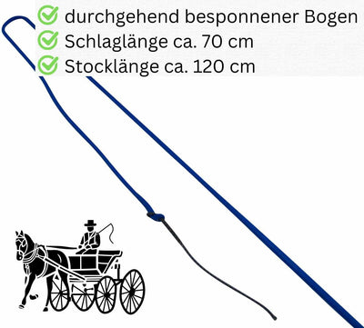 AMKA Bogenpeitsche Fahrpeitsche 120 cm für Horsemanship Bodenarbeit Fahrsport diverse Farben gummier