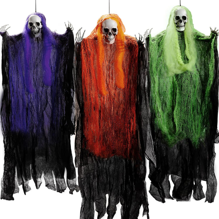 JOYIN Halloween-Sensenmann-Dekoration, 3 Stück, 89,7 cm, Halloween-Dekoration zum Aufhängen, Hallowe
