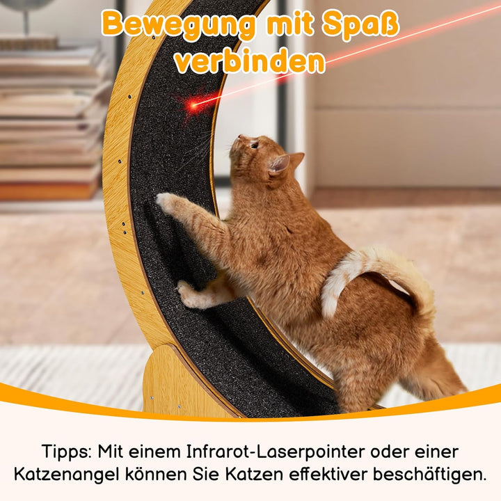 LEADZM Katzenlaufrad | 100cm Durchmesser - Laufrad Katze für grosse Katzen - Hochdichte Faserplatte,