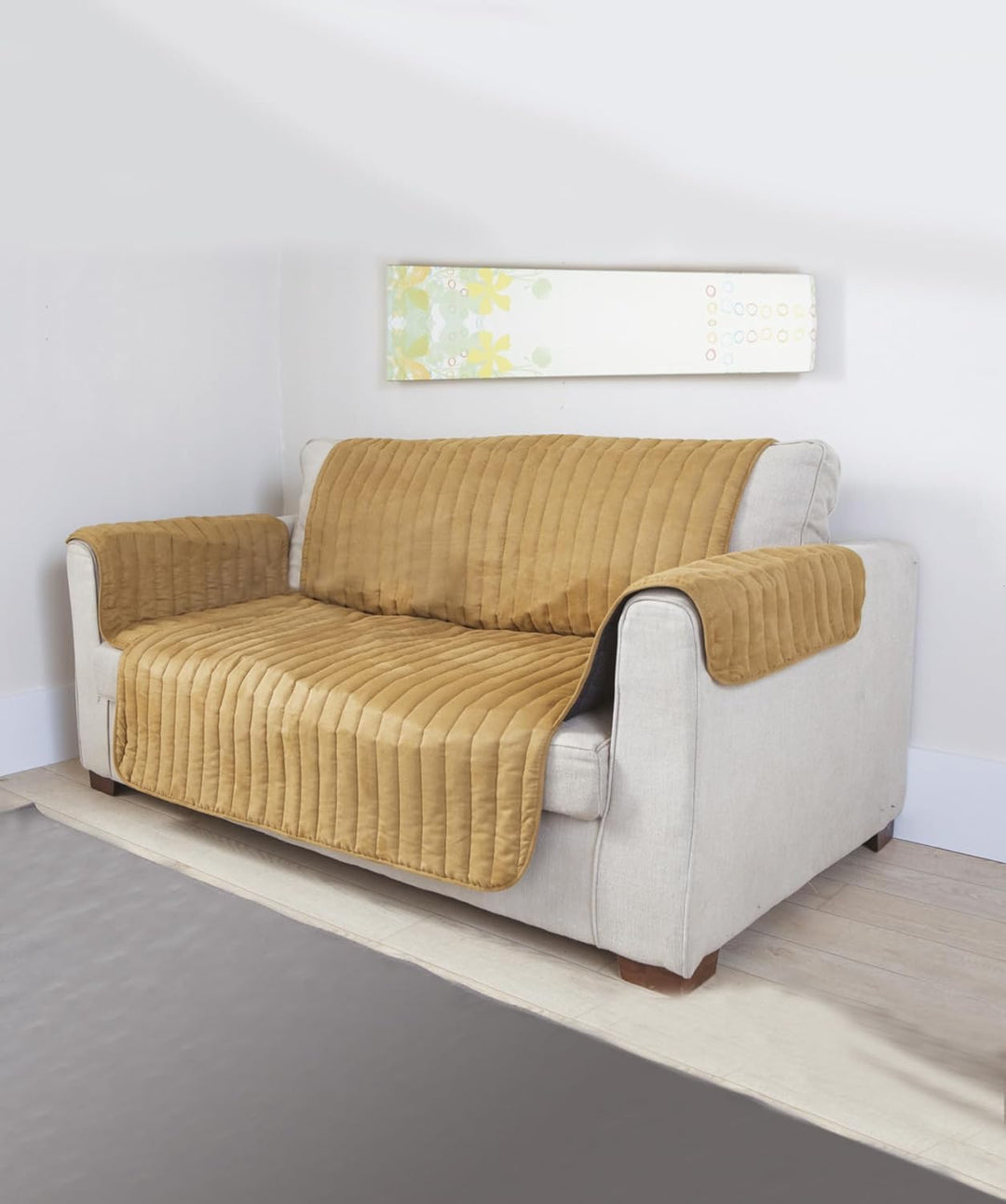 Deckt Sofa und Sessel beige 2-Sitzer, 2-Sitzer