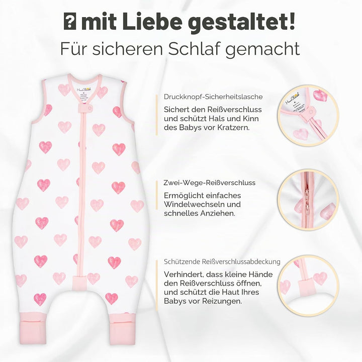 Mama Cheetah Baby Schlafsack, Bio-Baumwolle, Tragbare Babydecke, Schlafsack mit 2-Wege-Reissverschlu