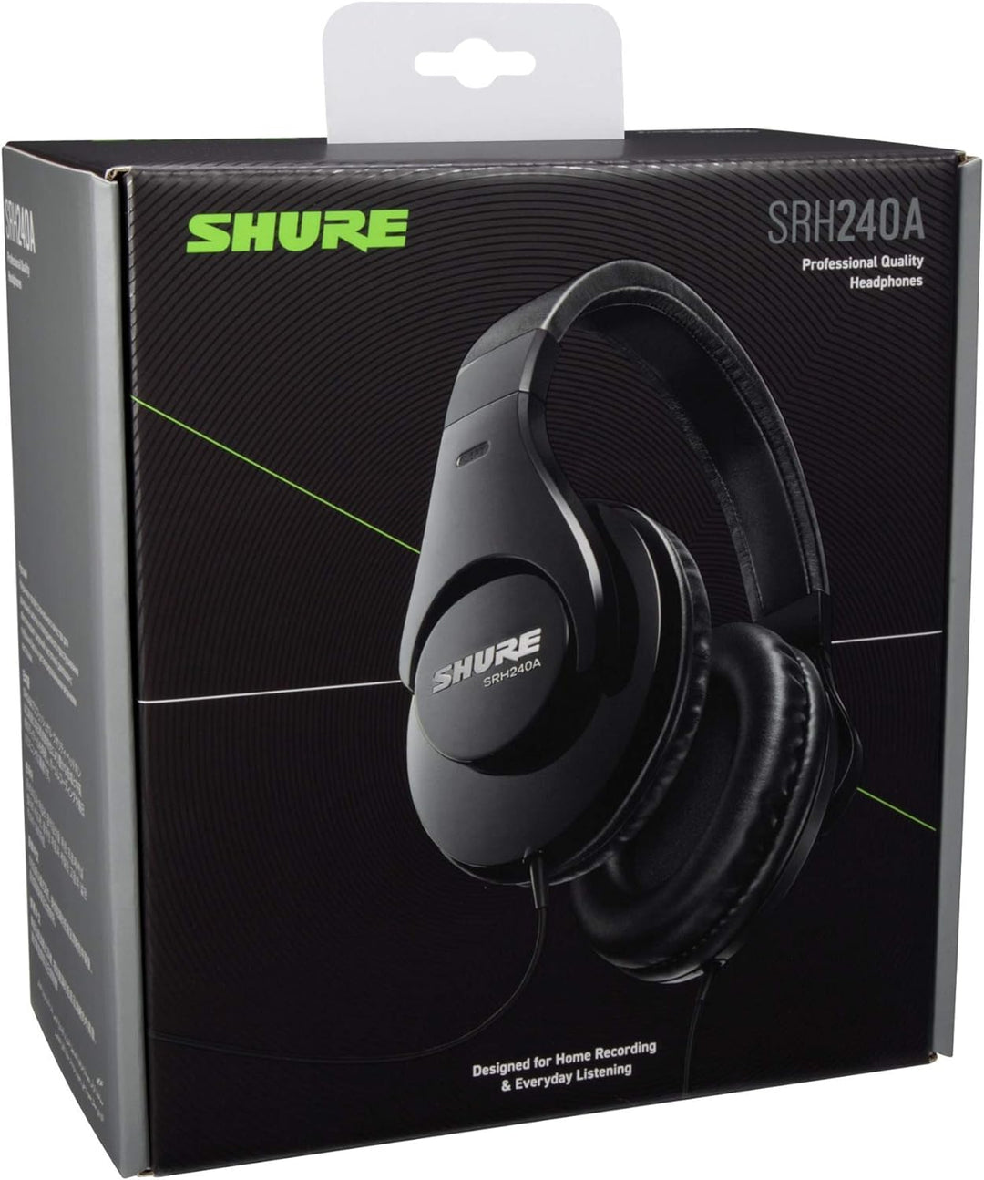 Shure SRH240A-BK-EFS geschlossener Kopfhörer/Over-Ear, geräuschunterdrückend, druckvolle Bässe und d