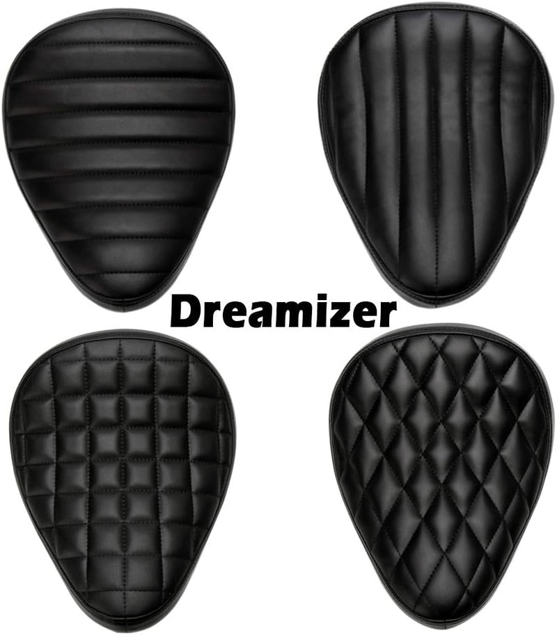 DREAMIZER Schwarz Dick Motorrad Bobber Sitz, Motorrad Solo Sitz für Sportster XL883 1200 Dyna Cross